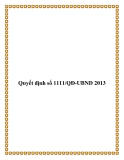 Văn bản số 1111/QĐ-UBND