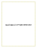 Quyết định số 1277/QĐ-UBND 2013