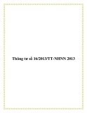 Thông tư số 16/2013/TT-NHNN 2013