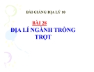 Bài giảng Địa lý 10 bài 28: Địa lý ngành trồng trọt