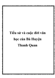 Tiểu sử và cuộc đời văn học của Bà Huyện Thanh Quan