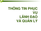 Bài giảng thông tin phục vụ lãnh đạo và quản lý