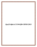 Quyết định số 3194/QĐ-UBND 2013