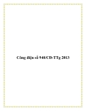 Công điện số 940/CĐ-TTg 2013