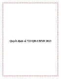 Quyết định số 723/QĐ-UBND 2013