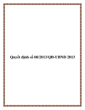Quyết định số 08/2013/QĐ-UBND 2013 - tỉnh Phú Thọ