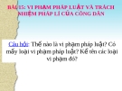 Bài giảng GDCD 9 bài 15: Vi phạm pháp luật và trách nhiệm pháp lí của công dân