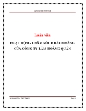 Luận văn: Hoạt động chăm sóc khách hàng của công ty Lâm Hoàng Quân