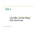 Bài giảng Lấy mẫu và khả năng khái quát hóa