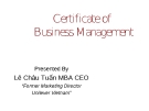 Bài giảng dạy Marketing - Lê Châu Tuấn