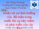 Tiểu luận: Khảo sát sự ảnh hưởng của  độ mặn trong nước lên sự nảy mầm và phát triển của cây Lúa