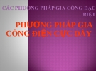 Bài giảng Phương pháp gia công điện cực dây
