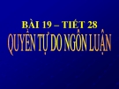 Bài giảng GDCD 8 bài 19: Quyền tự do ngôn luận