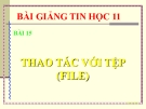 Bài giảng Thao tác với tệp - Tin học 11 - GV.L.B.Kiều