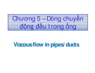 Bài giảng Cơ lưu chất: Chương 5 - TS. Lê Thị Hồng Hiếu