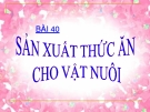 Bài giảng Công nghệ 7 bài 40: Sản xuất thức ăn vật nuôi