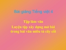 Bài giảng TLV: Luyện tập dựng mở bài trong văn tả cây - Tiếng việt 4 - GV.N.Hoài Thanh