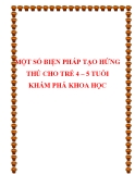 Sáng kiến kinh nghiệm: Một số biện pháp tạo hứng thú cho trẻ 4-5 tuổi khám phá khoa học