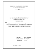 Tiểu luận: Những nguyên lý sáng tạo ứng dụng phát triển hệ điều hành windows