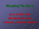 Bài giảng Tin học 9 bài 1: Từ máy tính đến mạng máy tính