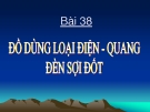 Bài giảng Công nghệ 8 bài 38: Đồ dùng loại điện quang đèn sợi đốt