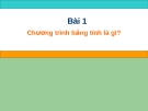 Bài giảng Tin học 7 bài 1: Chương trình bảng tính là gì