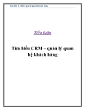 Tiểu luận: Tìm hiểu về CRM - quản lí quan hệ khách hàng