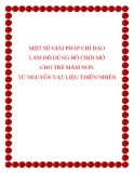 SKKN: Một số giải pháp chỉ đạo làm đồ dùng đồ chơi mở cho trẻ mầm non từ nguyên vật liệu thiên nhiên