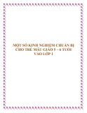 SKKN: Một số kinh nghiệm chuẩn bị cho trẻ mẫu giáo 5 - 6 tuổi vào lớp 1