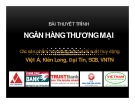 Thuyết trình: Các sản phẩm huy động vốn và lãi suất huy động Việt Á, Kiên Long, Đại Tín, SCB, VNTN