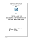 Tiểu luận: Chính sách nợ tác động như thế nào đến giá trị doanh nghiệp