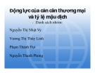 Thuyết trình: Động lực của cán cân thương mại và tỷ lệ mậu dịch