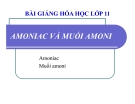 Bài giảng Hóa học 11 bài 8: Amoniac và muối amoni