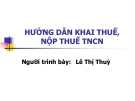 Bài giảng Hướng dẫn khai thuế, nộp thuế thu nhập cá nhân - Lê Thị Thủy