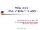 Bài giảng môn học Hành vi khách hàng - ĐH Tôn Đức Thắng