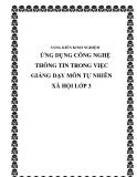 SKKN: Ứng dụng công nghệ thông tin trong việc giảng dạy môn Tự nhiên Xã hội lớp 3