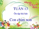 Bài 13: Ôn tập hát: Con chim non - Bài giảng Âm nhạc 3 - GV:Hồng Thủy