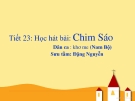 Tiết 23: Học hát Tiết: Chim sáo - Bài giảng Âm nhạc 4 - GV:Hồng Thủy