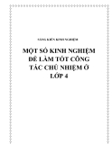 SKKN: Một số kinh nghiệm để làm tốt công tác chủ nhiệm ở lớp 4