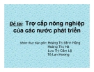 Tiểu luận: Trợ cấp nông nghiệp của các nước phát triển