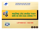 Tiểu luận: Những tác nhân thay đổi bí ẩn của công ty