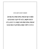 Sáng kiến: Áp dụng phương pháp quy đổi giải bài tập về sắt, hợp chất của sắt và một số phương pháp giải bài tập Hóa học hữu cơ 11