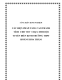 SKKN: Các biện pháp nâng cao thành tích  cho vận động viên  chạy 100m đội tuyển điền kinh trường THPT Hoàng Hoa Thám