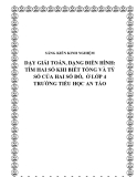 SKKN: Dạy giải toán, dạng điển hình: Tìm hai số khi biết tổng và tỷ số của hai số đó,  ở lớp 4 trường Tiểu học An Tảo