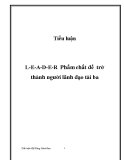 Tiểu luận: L-E-A-D-E-R Phẩm chất để trở thành người lãnh đạo tài ba