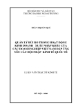 Luận văn Thạc sĩ Kinh tế: Quản lý rủi ro trong hoạt động kinh doanh xuất nhập khẩu của các doanh nghiệp Việt Nam đáp ứng yêu cầu hội nhập kinh tế quốc tế