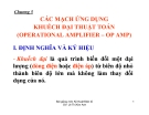 Bài giảng Kỹ thuật điện tử: Chương V - Lê Thị Kim Anh