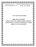 SKKN: Một số giải pháp trong công tác thi đua khen thưởng nhằm nâng cao chất lượng dạy và học trong các nhà trường