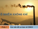 Bài giảng Ô nhiễm không khí: Phần 1