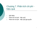 Bài giảng Phân tích kinh tế dự án: Chương 7 - Phân tích chi phí hiệu quả